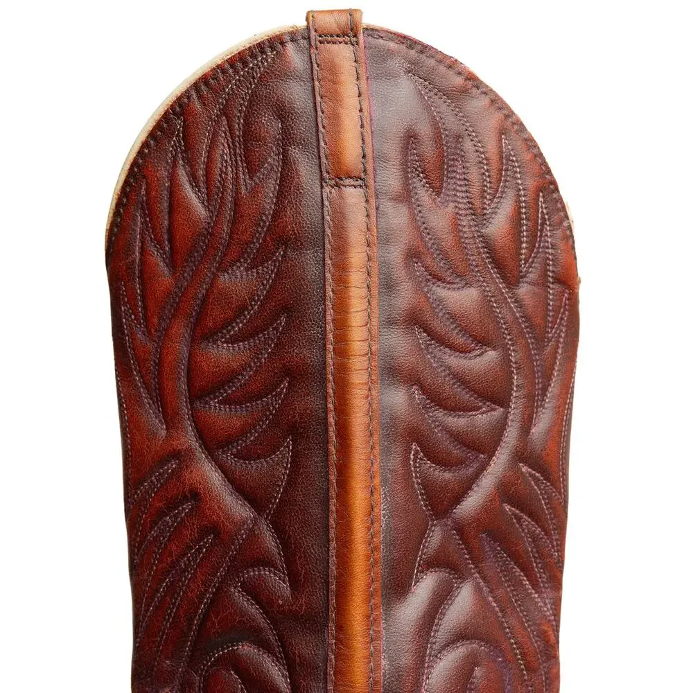 Women's Vintage 80s Dingo Stitched Cowboy Boots With Wooden Heels - Sz 8 - Picture 9 of 13